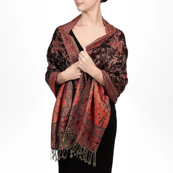 Reversible Paisley Pashmina Shawl for Women – Soft Elegant All-Season Wrap