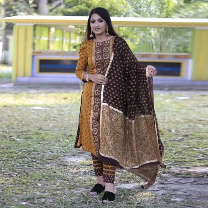 Joypuri Cotton Unstitched Skin Print Three Piece Dress for Women – Premium Quality